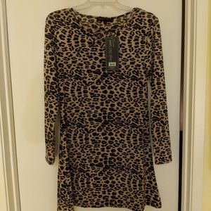 Long sleeve leopard dress
